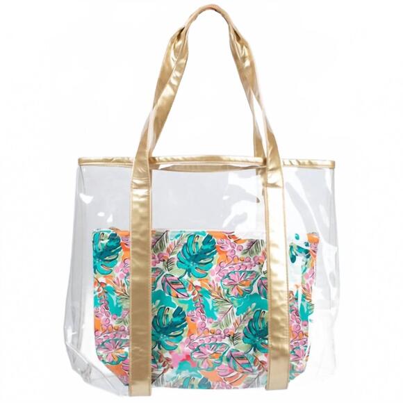 JANE MARIE Handbags - NEW JANE MARIE women's tropical dream tote with insert in clear